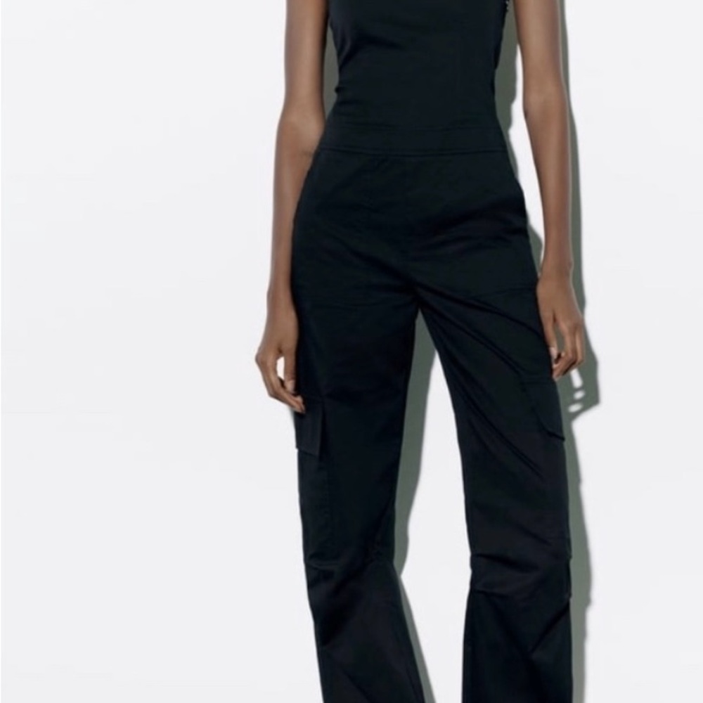 Zara Black Jumpsuit Sleek Fitted Silhouette
